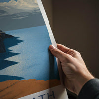 Cape Wrath Poster - Scotland Travel Art - rugged cliff lighthouse Home Decor