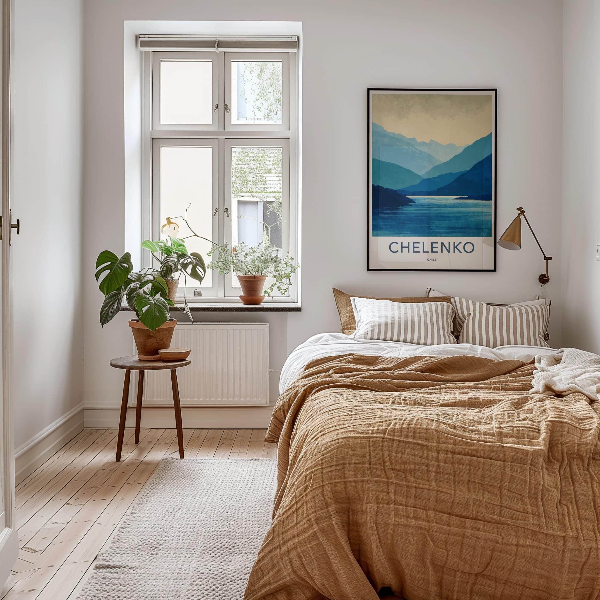 Chelenco Poster - Chile Travel Art - layered fjord vista Home Decor