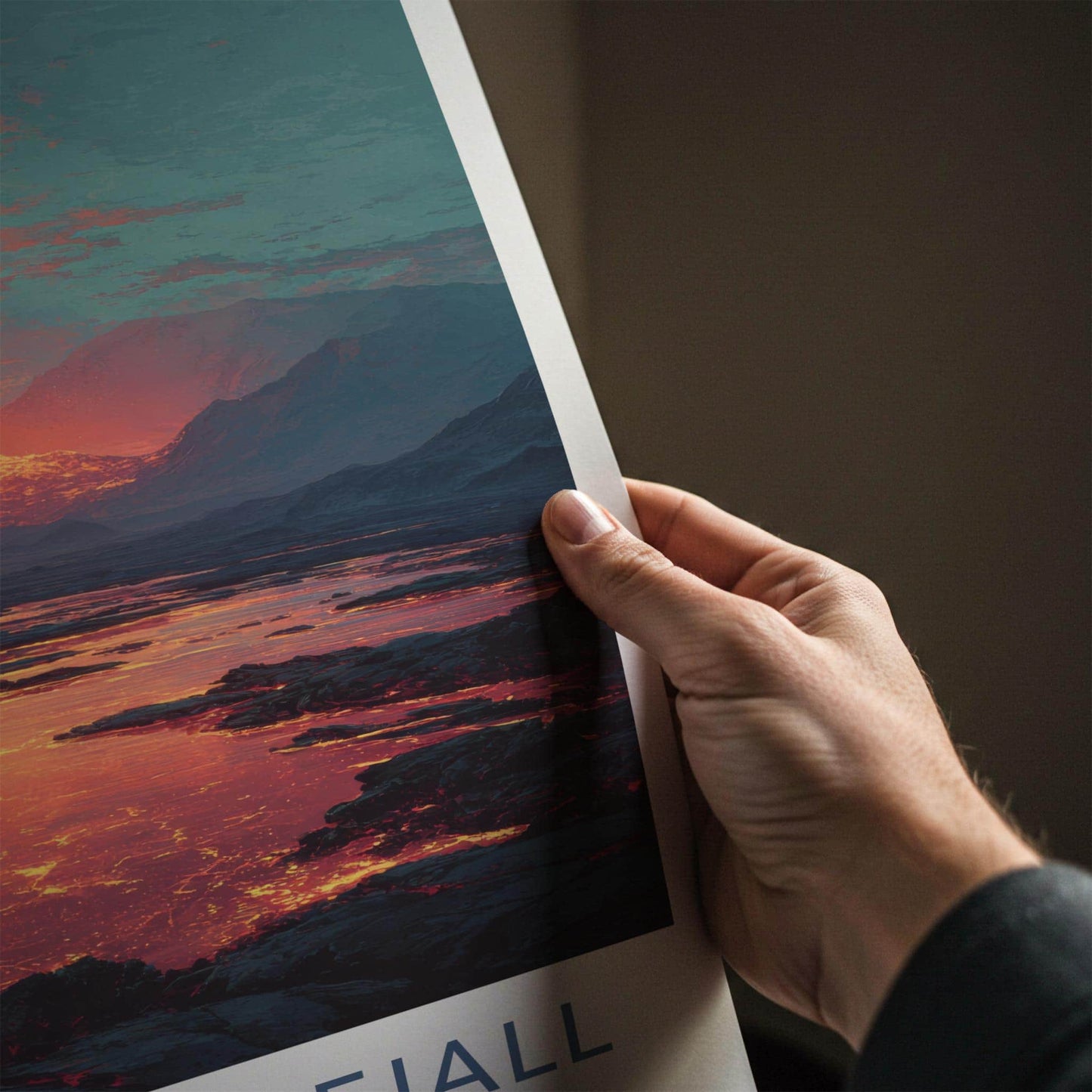 Fagradalsfjall Poster - Iceland Travel Art - Molten River Landscape Home Decor