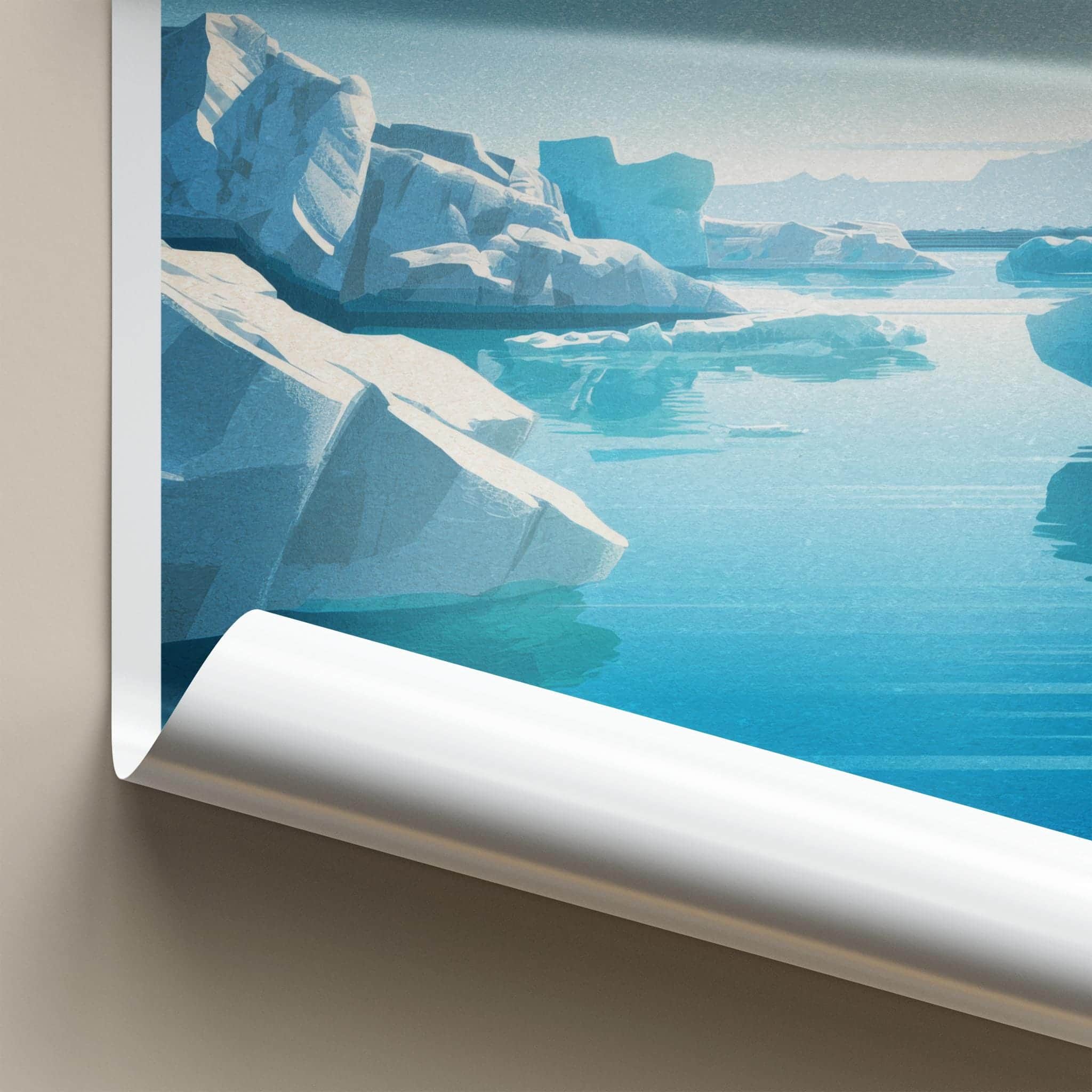 Fjallsarlon Poster - Iceland Scenic Art - Floating Iceberg Lagoon Wall Decor