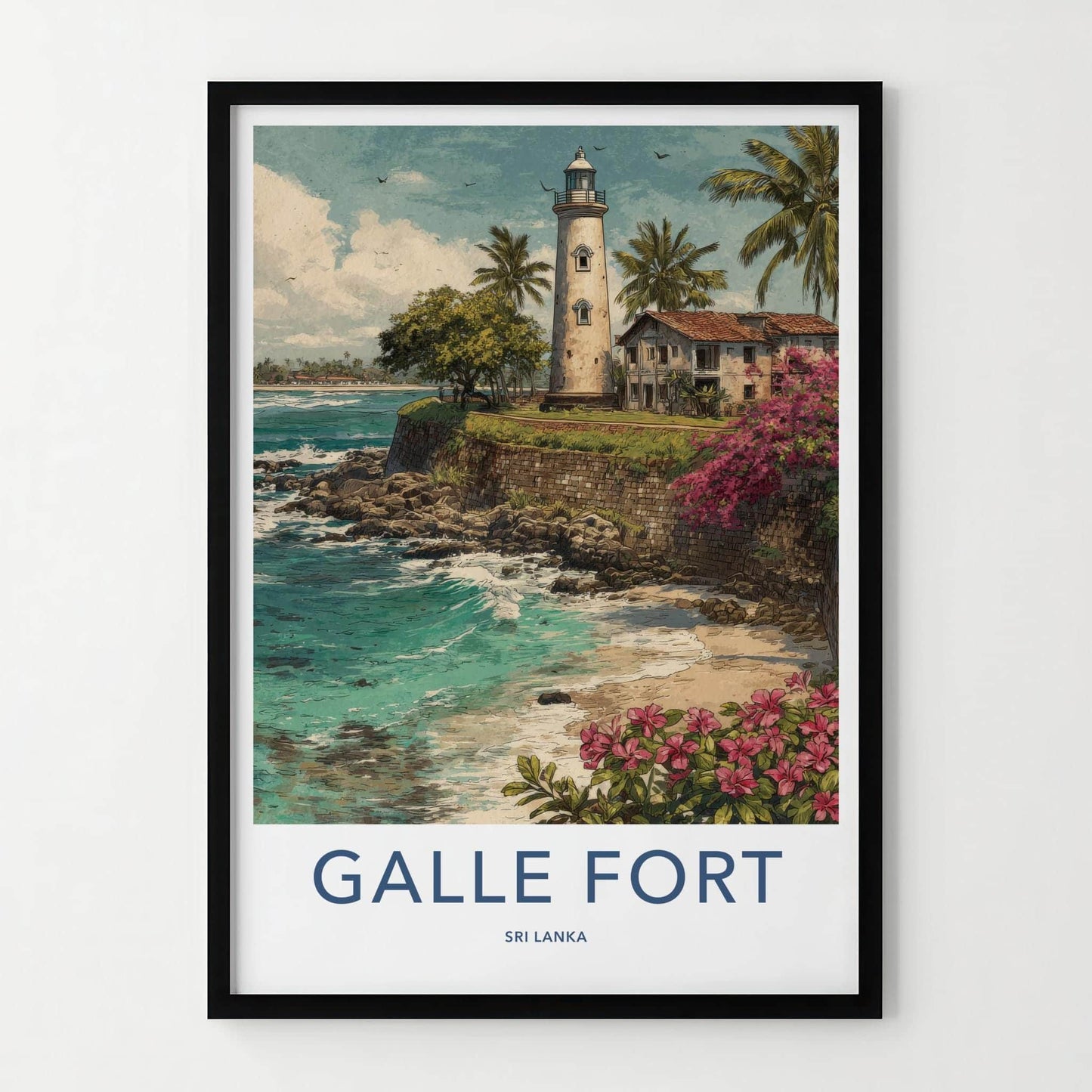 Galle Fort Poster - Sri Lanka Scenic Art - Iconic lighthouse bay Lounge Decor