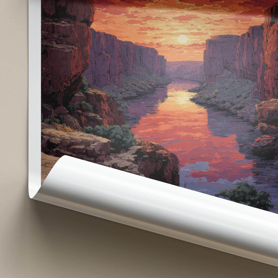 Gandikota Poster - India Art Print - Andhra Pradesh River Canyon Glow Home Art