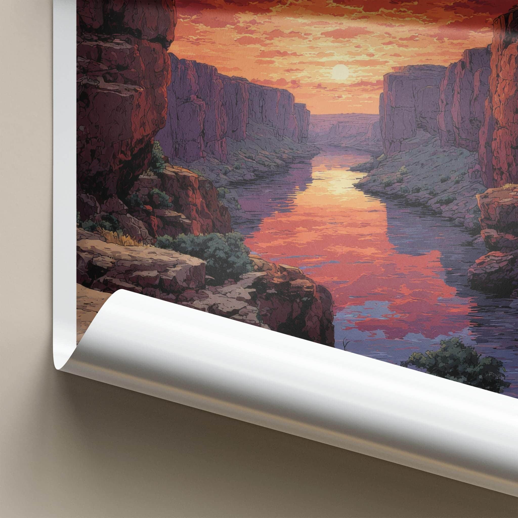 Gandikota Poster - India Art Print - Andhra Pradesh River Canyon Glow Home Art