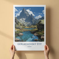 Gerlachovsky Stit Poster - Slovakia Travel Art - Blue Alpine Lake Wall Decor