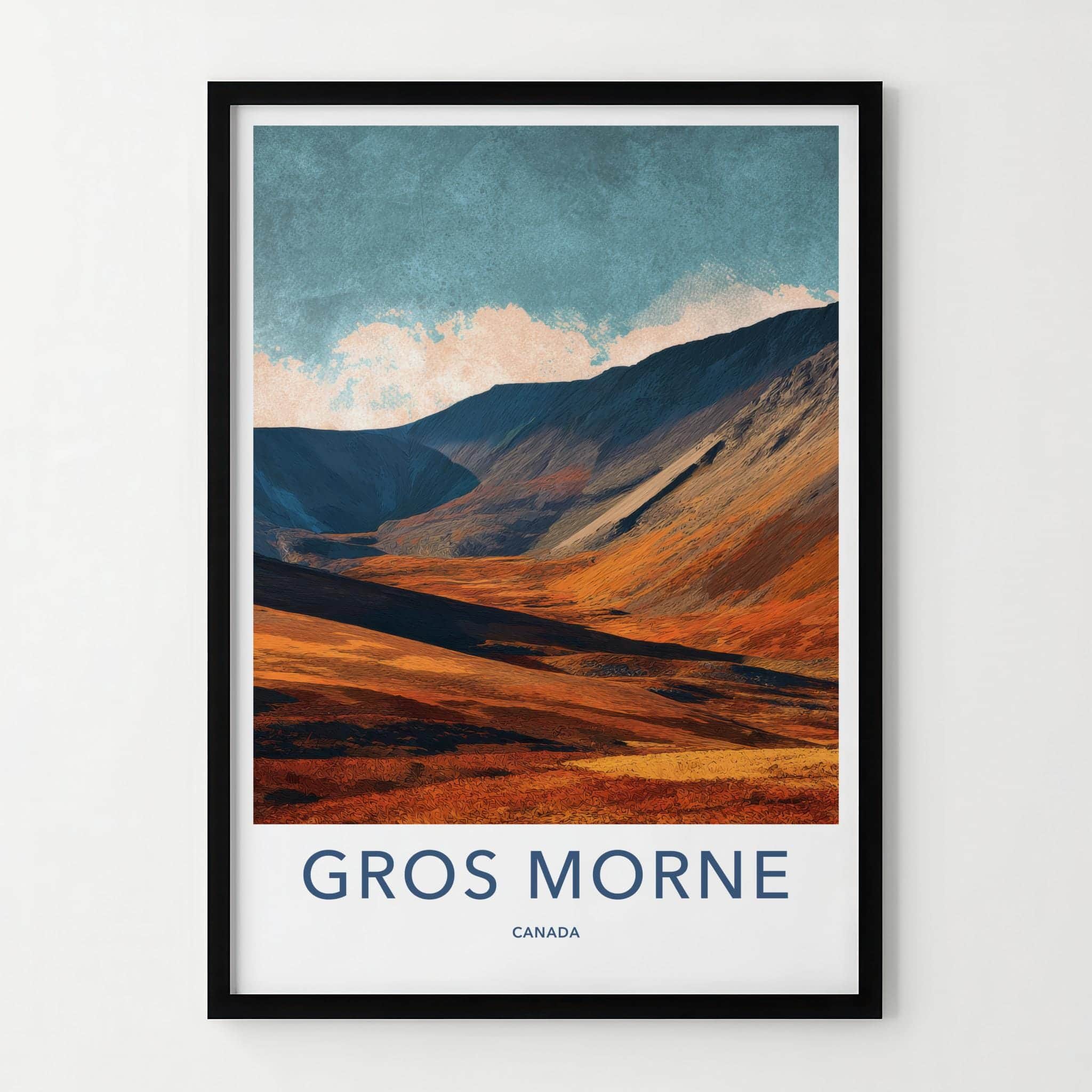 Gros Morne Poster - Canada Travel Art - Rugged Mountain Terrain Home Decor