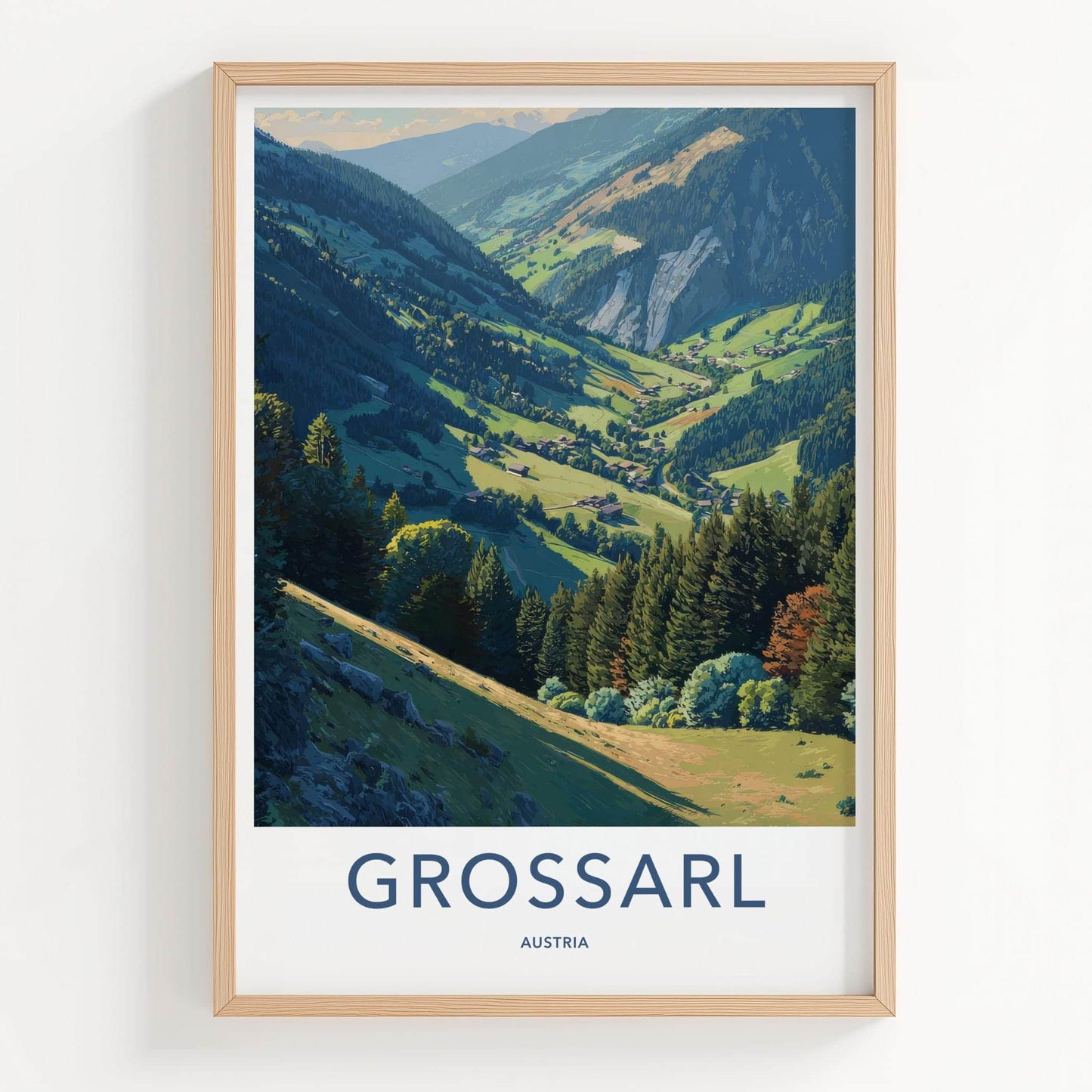 Grossarl Poster - Austria Travel Art - Lush Mountain Valley Home Decor