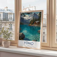 Yoho Poster - Canada Travel Art - Turquoise Lake Lodge Home Decor