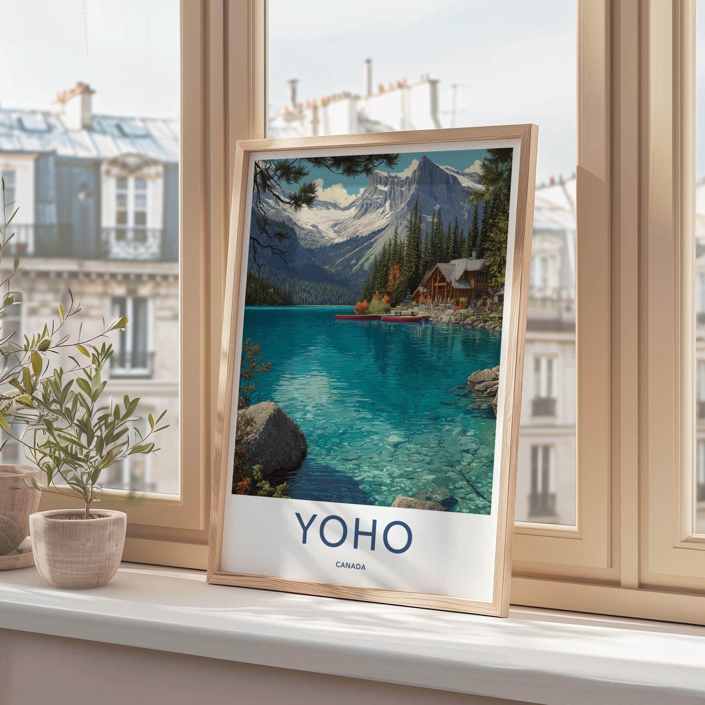 Yoho Poster - Canada Travel Art - Turquoise Lake Lodge Home Decor