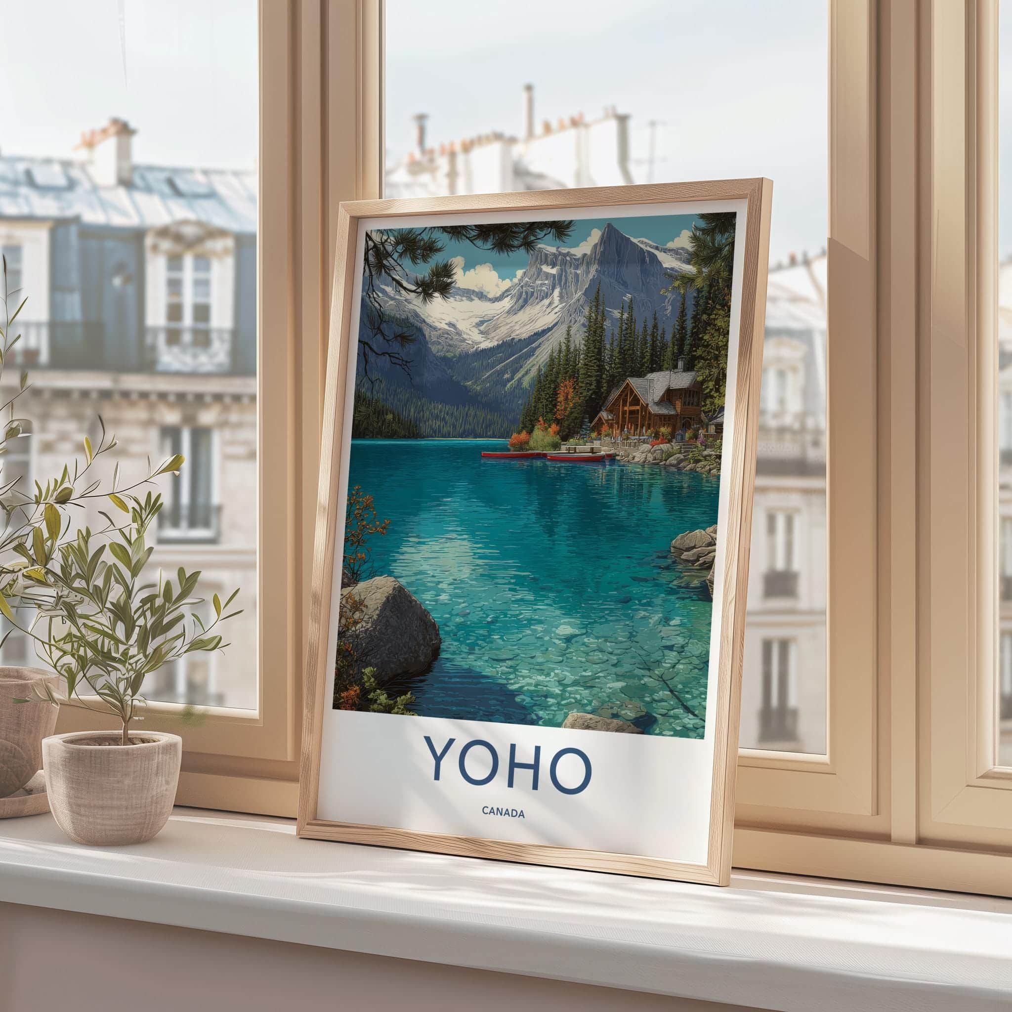 Yoho Poster - Canada Travel Art - Turquoise Lake Lodge Home Decor