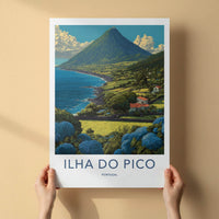 Ilha Do Pico Poster - Portugal Travel Art - Volcanic Coastal View Home Decor