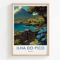 Ilha Do Pico Poster - Portugal Travel Art - Volcanic Island Coast Home Decor