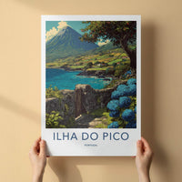 Ilha Do Pico Poster - Portugal Travel Art - Volcanic Island Coast Home Decor