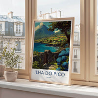Ilha Do Pico Poster - Portugal Travel Art - Volcanic Island Coast Home Decor