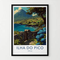 Ilha Do Pico Poster - Portugal Travel Art - Volcanic Island Coast Home Decor