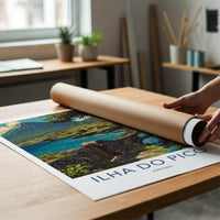 Ilha Do Pico Poster - Portugal Travel Art - Volcanic Island Coast Home Decor