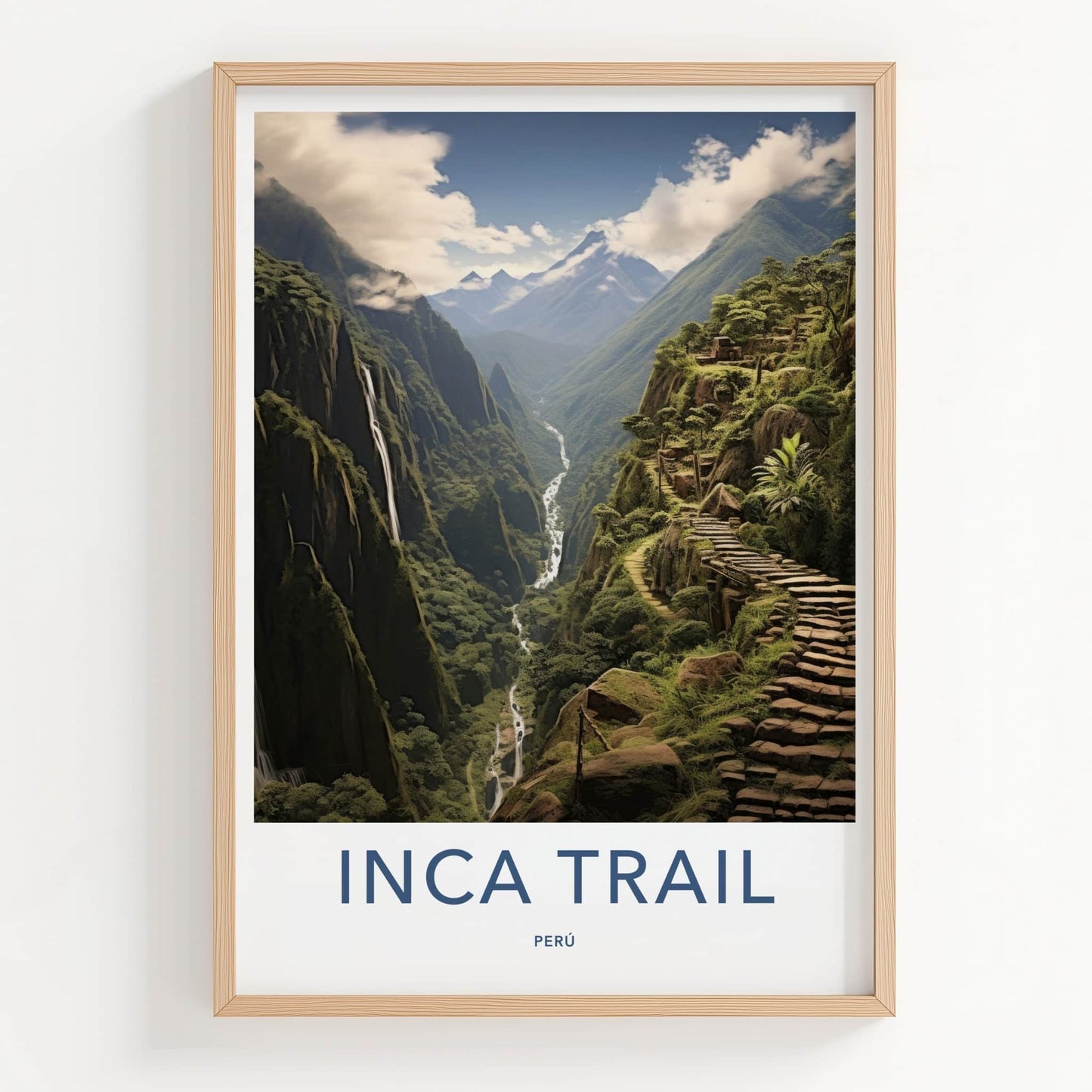 Inca Trail Poster - Peru Framed Print - Lush Mountain Path Framed Decor