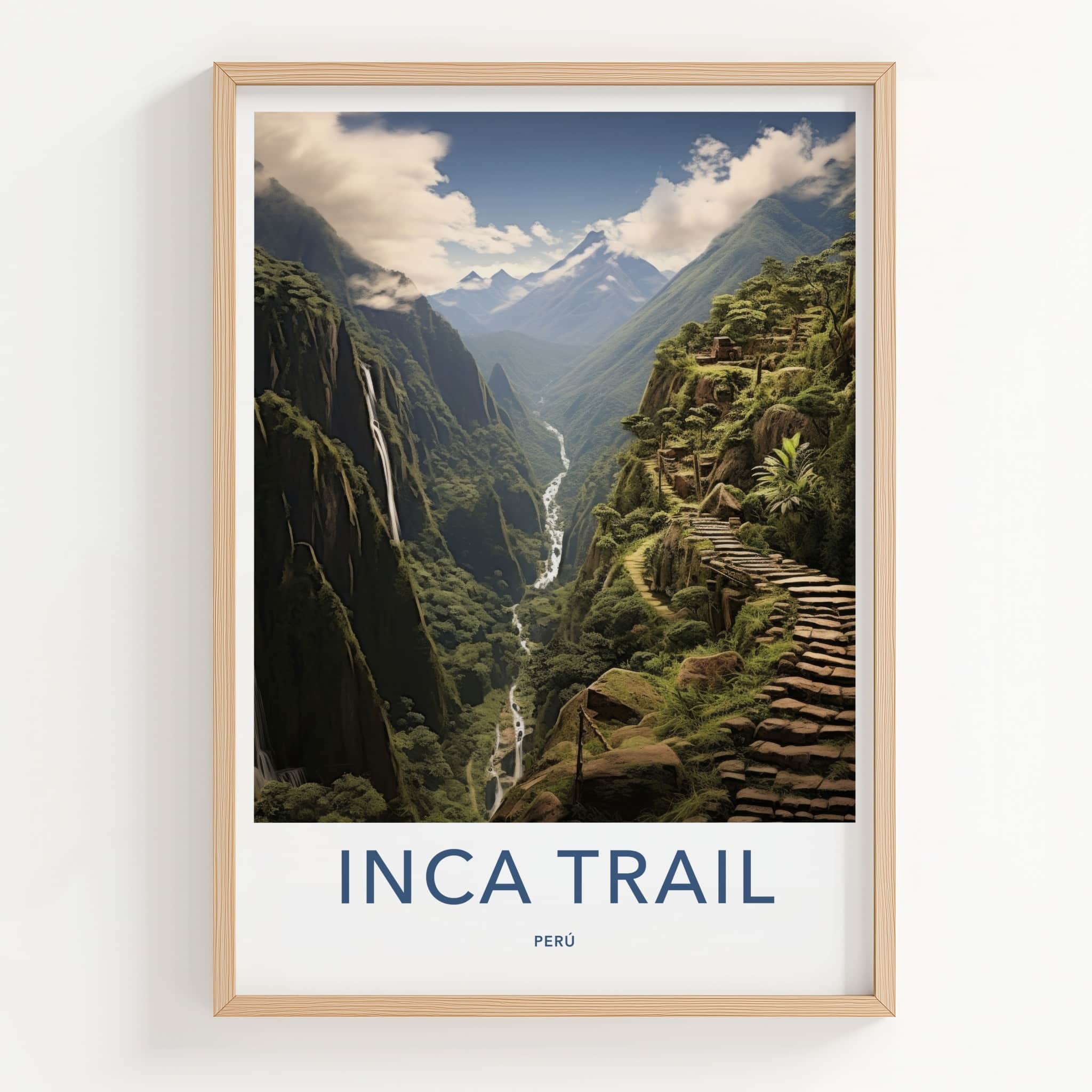 Inca Trail Poster - Peru Framed Print - Lush Mountain Path Framed Decor