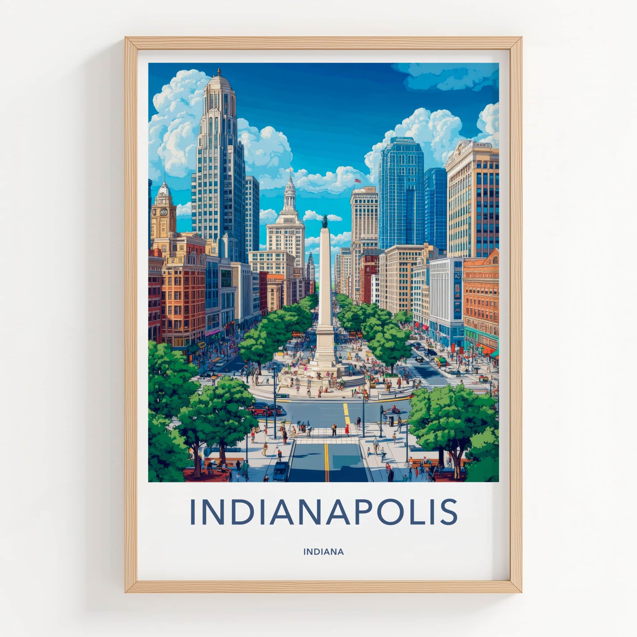 Indianapolis Poster - Indiana Wall Art - Monument City Center Home Decor