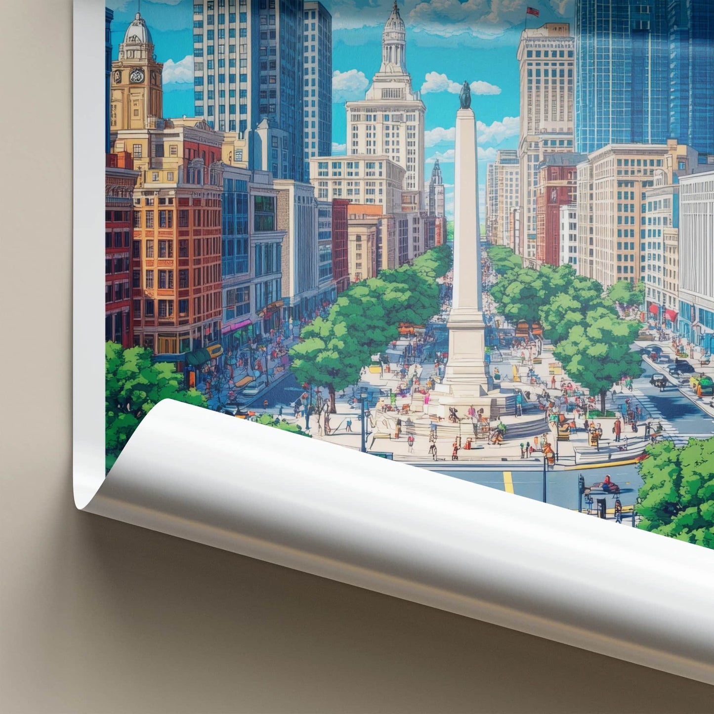 Indianapolis Poster - Indiana Wall Art - Monument City Center Home Decor