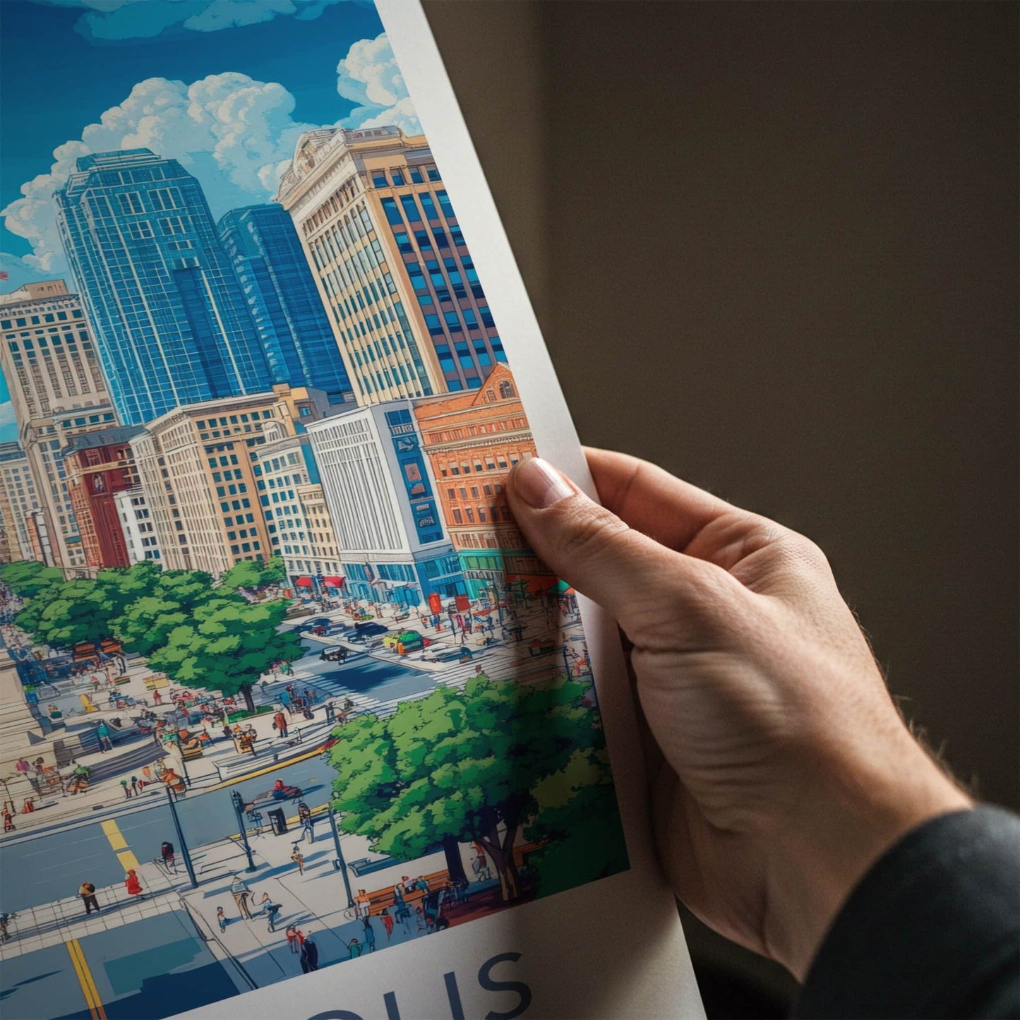 Indianapolis Poster - Indiana Wall Art - Monument City Center Home Decor