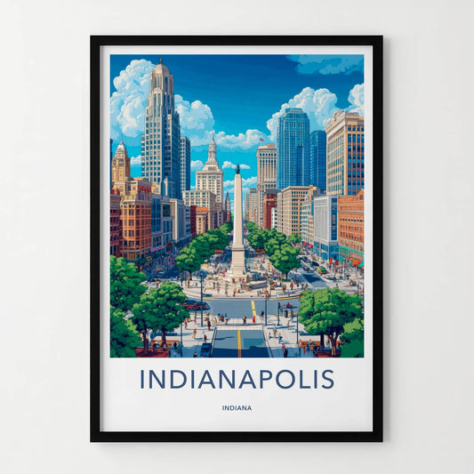 Indianapolis Poster - Indiana Wall Art - Monument City Center Home Decor
