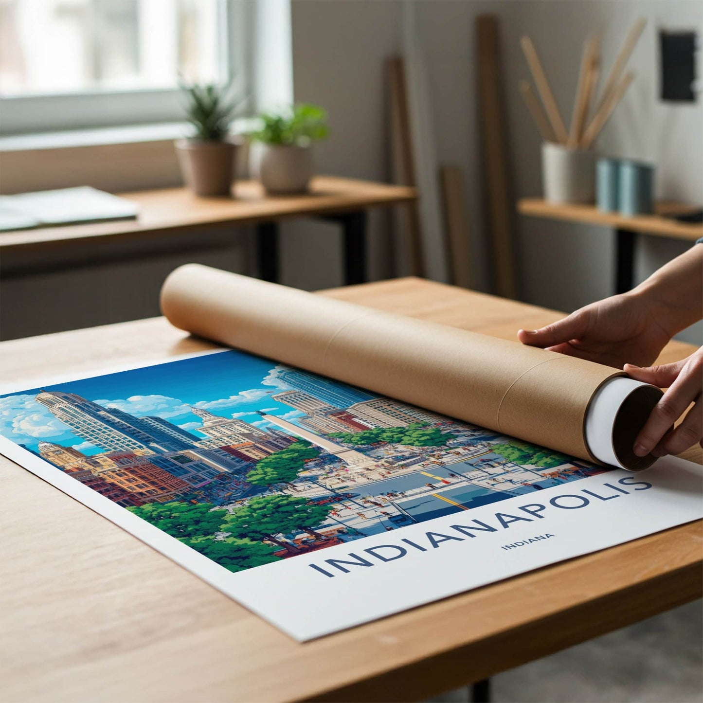 Indianapolis Poster - Indiana Wall Art - Monument City Center Home Decor