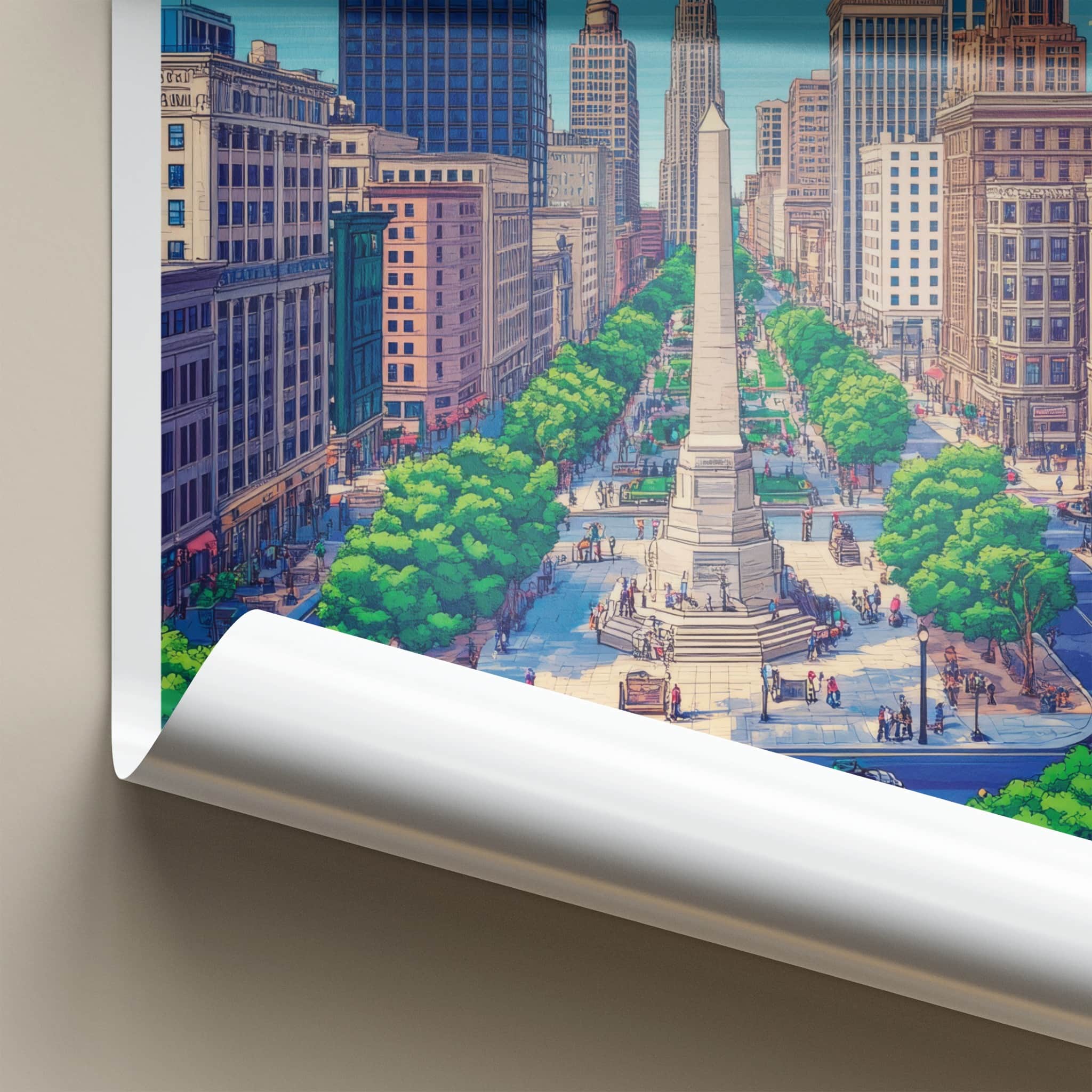 Indianapolis Poster - Indiana Wall Art - Monument City Scene Home Decor