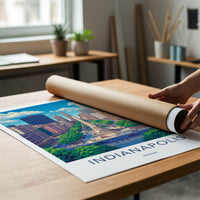 Indianapolis Poster - Indiana Wall Art - Monument City Scene Home Decor