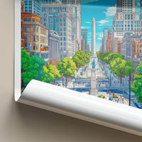 Indianapolis Poster - Indiana Wall Art - Monumental Cityscape Scene Home Decor