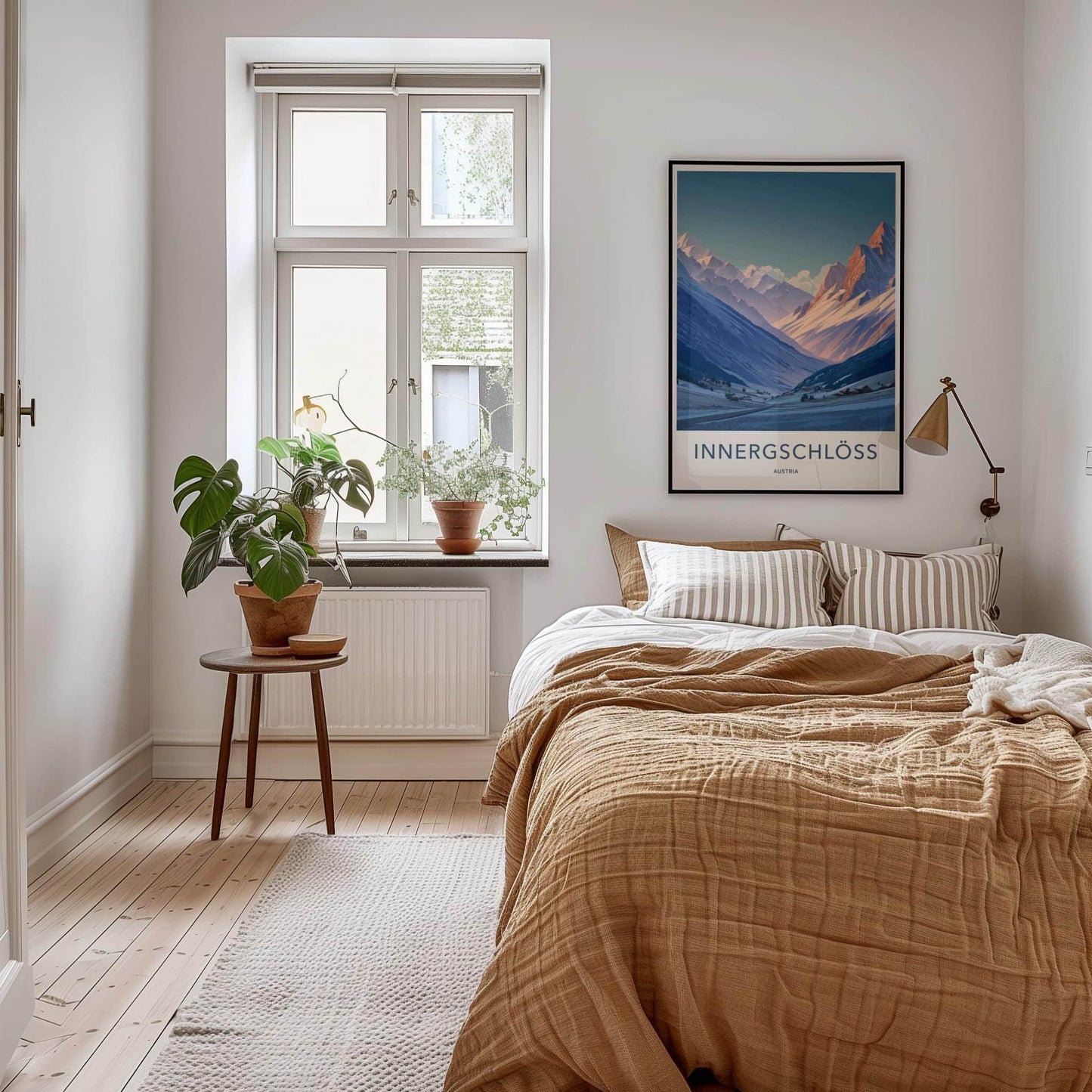 Innergschloss Poster - Austria Travel Art - Winter Mountain Village Home Decor