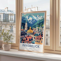 Innsbruck Poster - Austria Travel Art - Alpine City Domes Home Decor