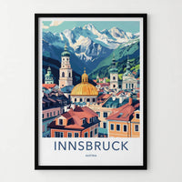 Innsbruck Poster - Austria Travel Art - Alpine City Domes Home Decor