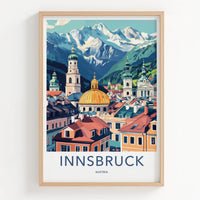 Innsbruck Poster - Austria Travel Art - Alpine City Domes Home Decor