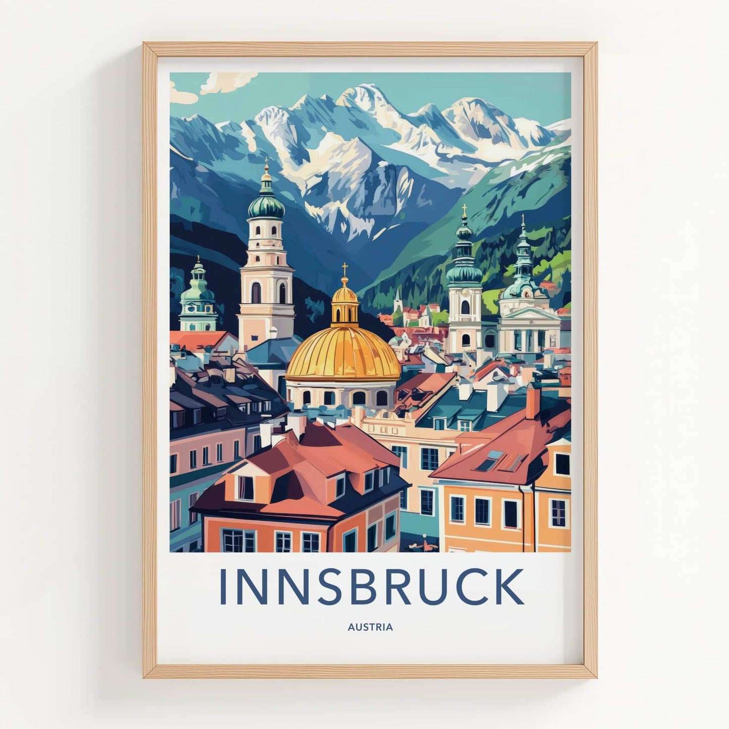 Innsbruck Poster - Austria Travel Art - Alpine City Domes Home Decor