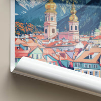 Innsbruck Poster - Austria Travel Art - Colorful City Peaks Home Decor