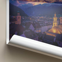 Innsbruck Poster - Austria Travel Art - Mountain City Sunset Home Decor