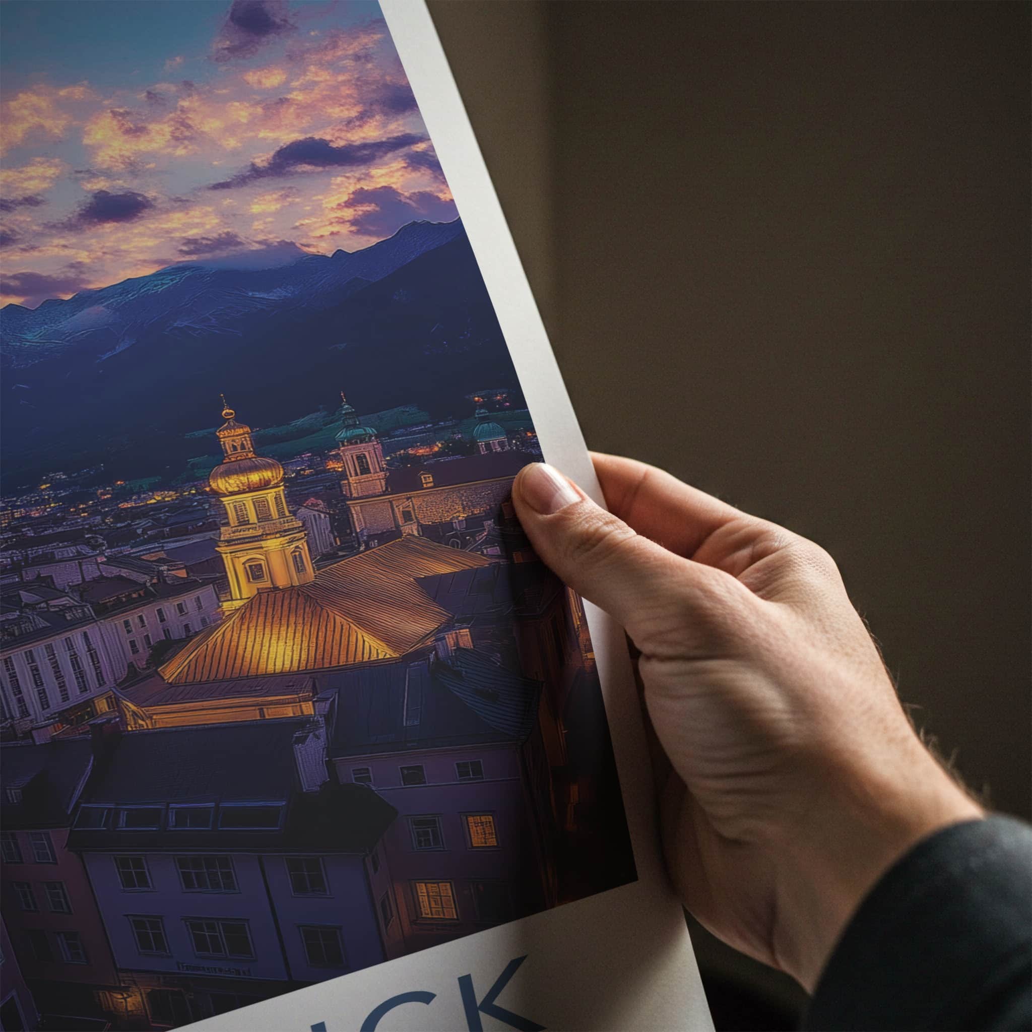 Innsbruck Poster - Austria Travel Art - Mountain City Sunset Home Decor