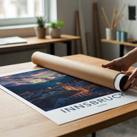 Innsbruck Poster - Austria Travel Art - Twilight Mountain City Home Decor