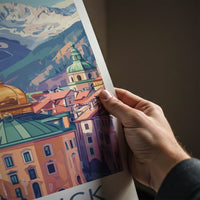 Innsbruck Poster - Austria Wall Art - Golden Dome Mountains Home Decor