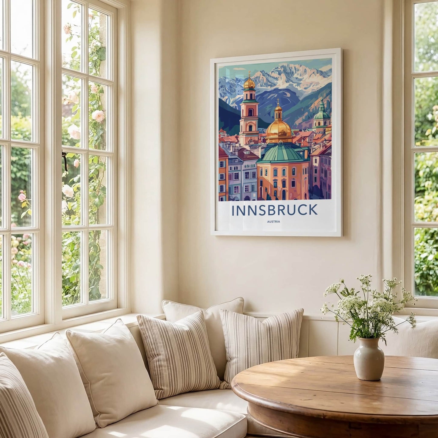 Innsbruck Poster - Austria Wall Art - Golden Dome Mountains Home Decor
