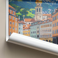 Innsbruck Poster - Austria Wall Art - Golden Dome Mountains Home Decor