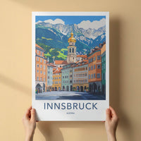 Innsbruck Poster - Austria Wall Art - Golden Dome Mountains Home Decor