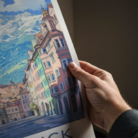 Innsbruck Poster - Austria Wall Art - Historic Street Alps Home Decor