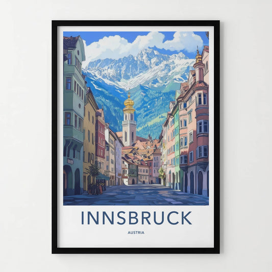 Innsbruck Poster - Austria Wall Art - Historic Street Alps Home Decor
