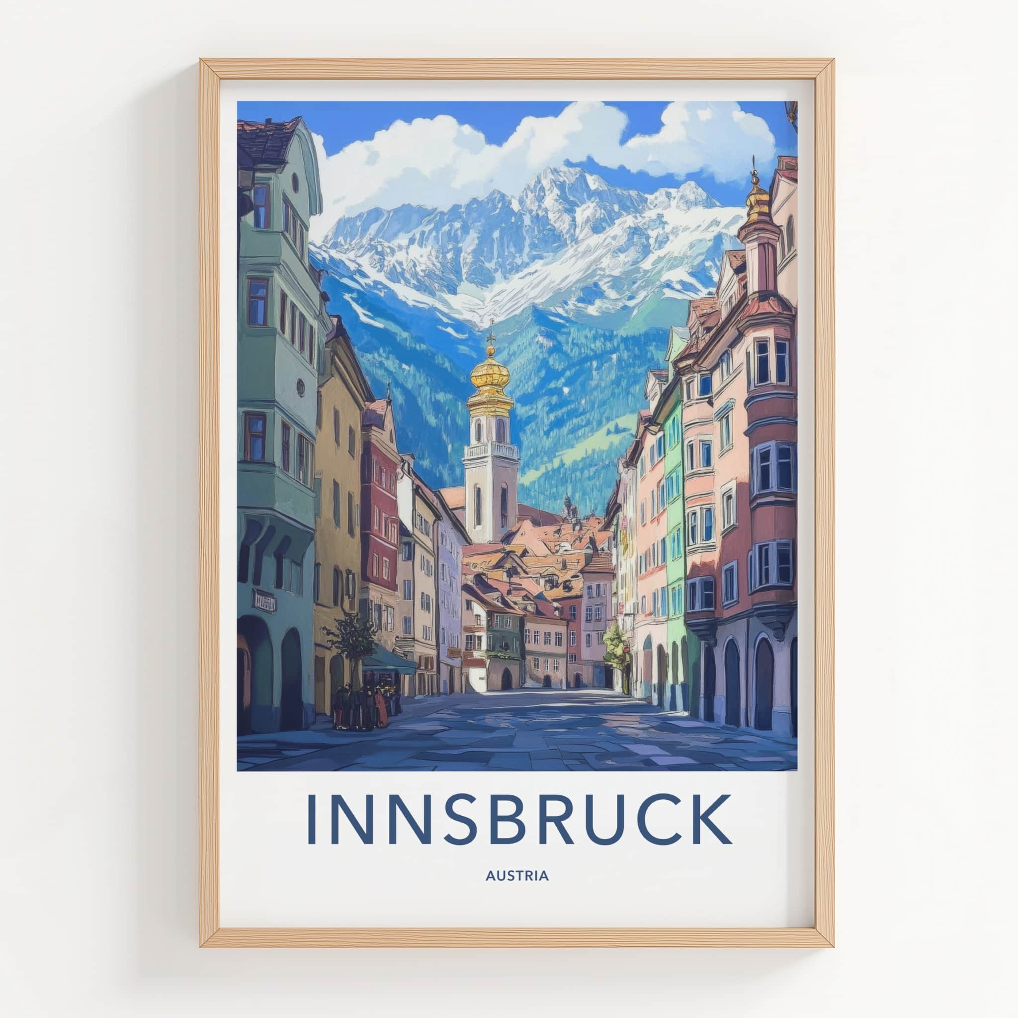 Innsbruck Poster - Austria Wall Art - Historic Street Alps Home Decor