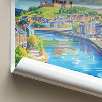 Inverness Poster - Scotland Travel Art - Riverfront Castle Town Wall Decor