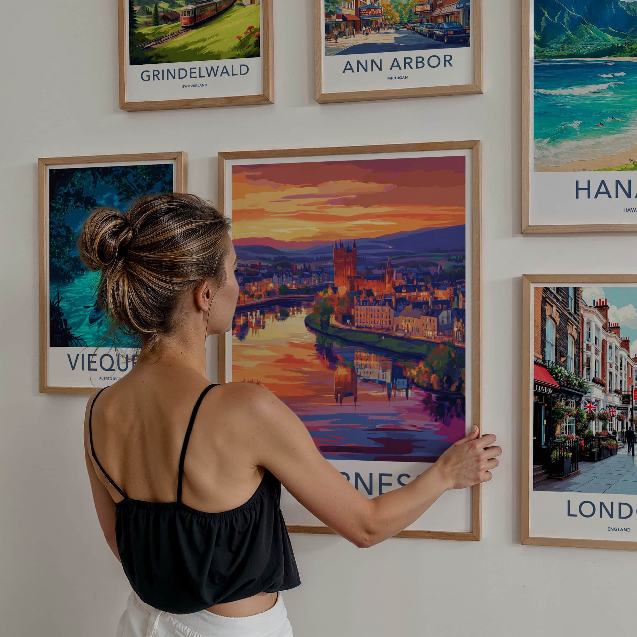 Inverness Poster - Scotland Travel Art - Vibrant Sunset Reflections Home Decor