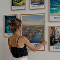 Iowa City Poster - Iowa Travel Art - Scenic Urban River Home Decor