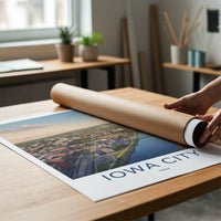 Iowa City Poster - Iowa Travel Art - Scenic Urban River Home Decor