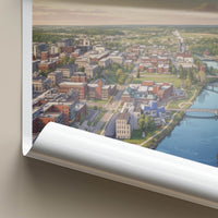 Iowa City Poster - Iowa Travel Art - Scenic Urban River Home Decor